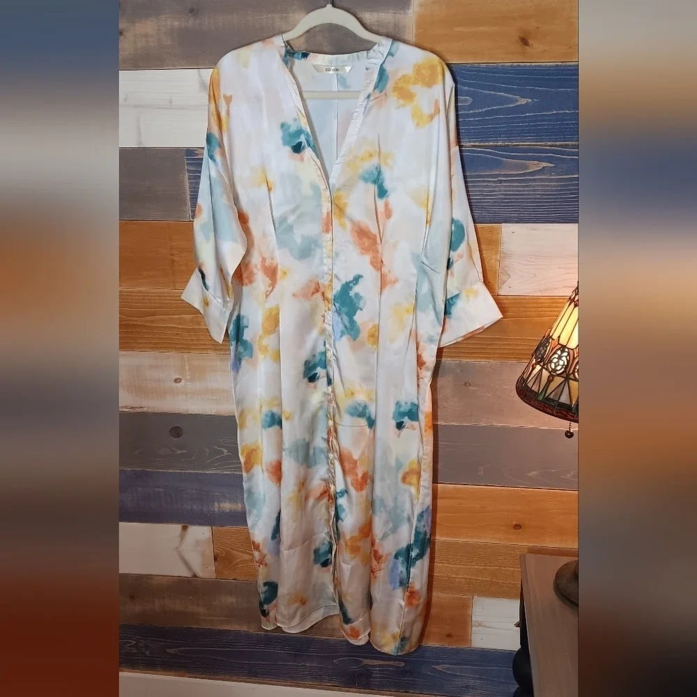 Satin Swinsuit Cover Up. Zapelle 14 Watercolors